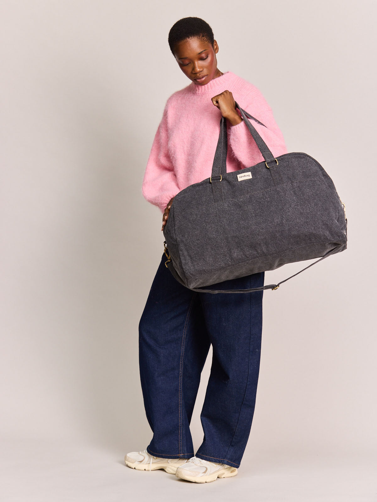 Yves dark grey denim travel Bag